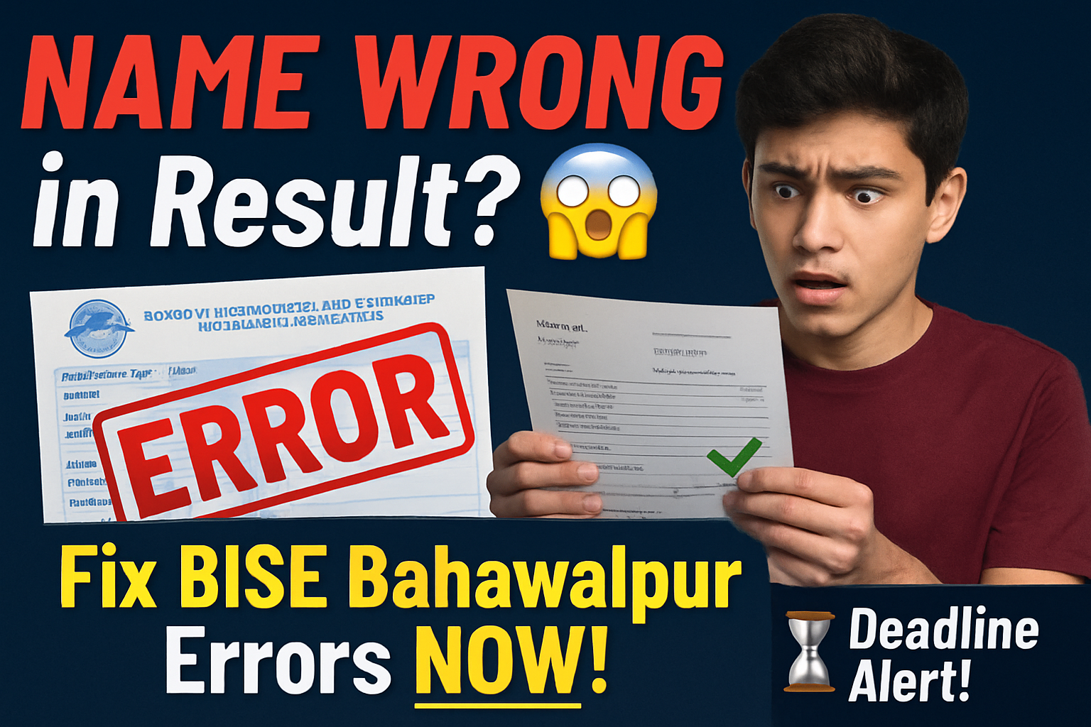 How to Correct Name or Details in BISE Bahawalpur Results