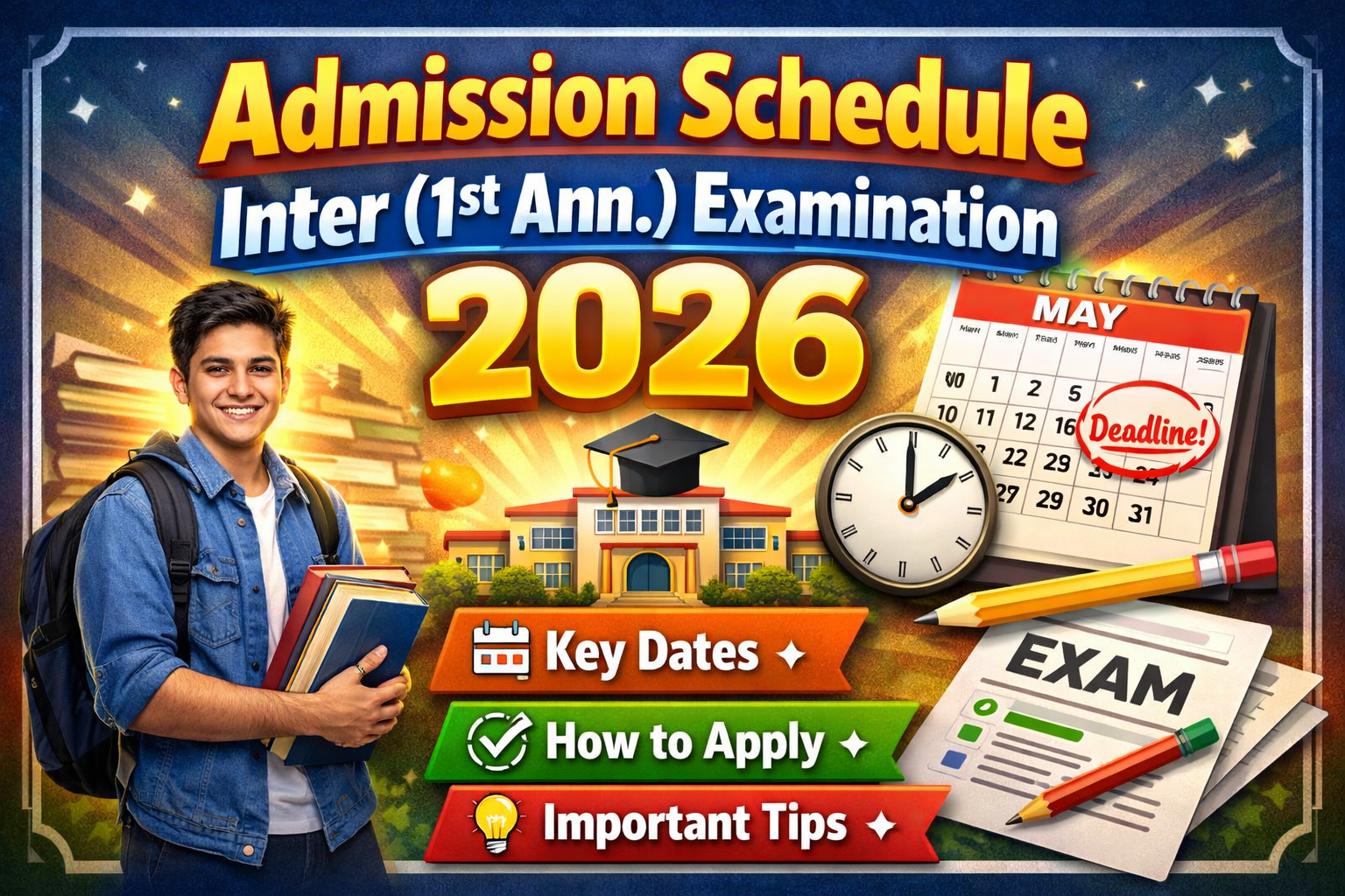 Admission Schedule Inter (1st Ann.) Examination 2026