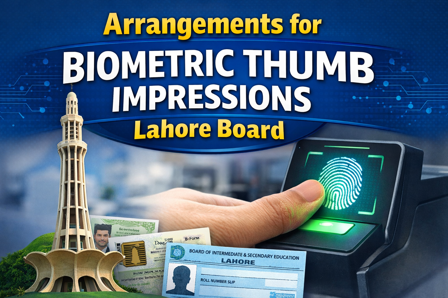 Arrangements For Biometric Thumb Impressions -- Lahore Board